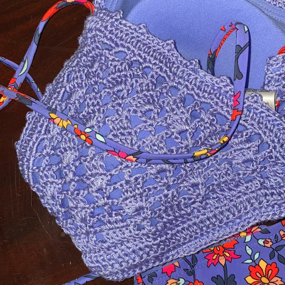 Floral Crochet Bikini TOP
